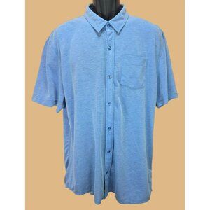 Travis Mathew Mens Blue Short Sleeve Thin Fit Shirt XXL